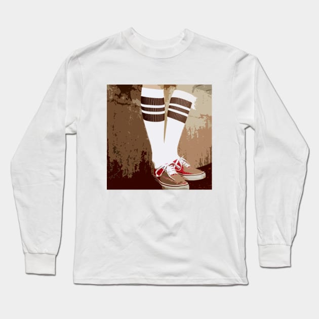 Pop Punk Skate Socks Long Sleeve T-Shirt by IndieTeeshirt